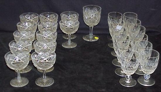 Appraisal: Stemware including set of twelve Waterford wines twelve cut glass