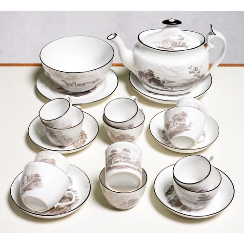 Appraisal: A New Hall bone china tea and coffee service c