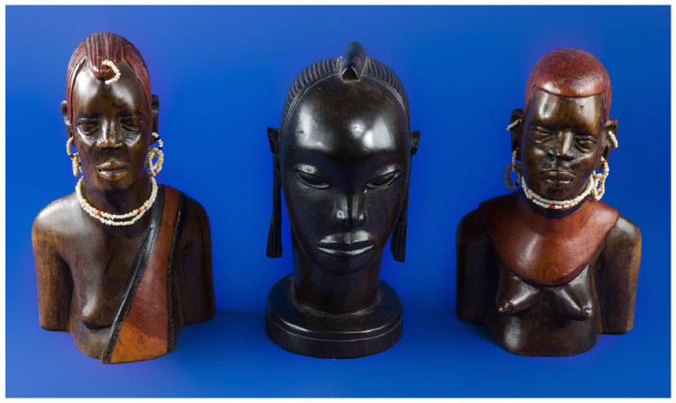 Appraisal: African Wood Busts