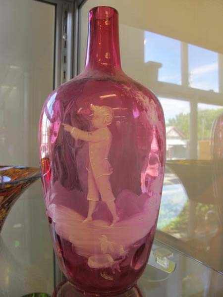 Appraisal: MARY GREGORY RUBY GLASS VASE