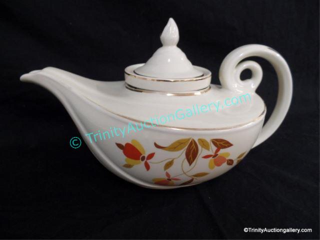 Appraisal: Hall China Autumn Leaf Aladdin Teapot Infuser Lid Orange and