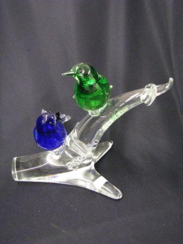 Appraisal: Italian Art Glass Figurine of Two Birds on branch