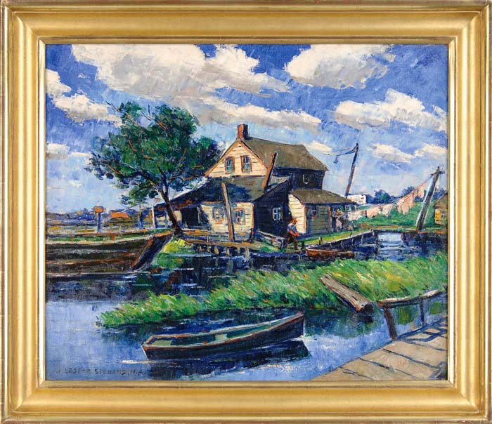 Appraisal: WILLIAM LESTER STEVENS American - THE FISHERMAN S HOUSE Large