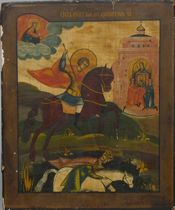 Appraisal: A Large Russian Icon circa Early th Century St George