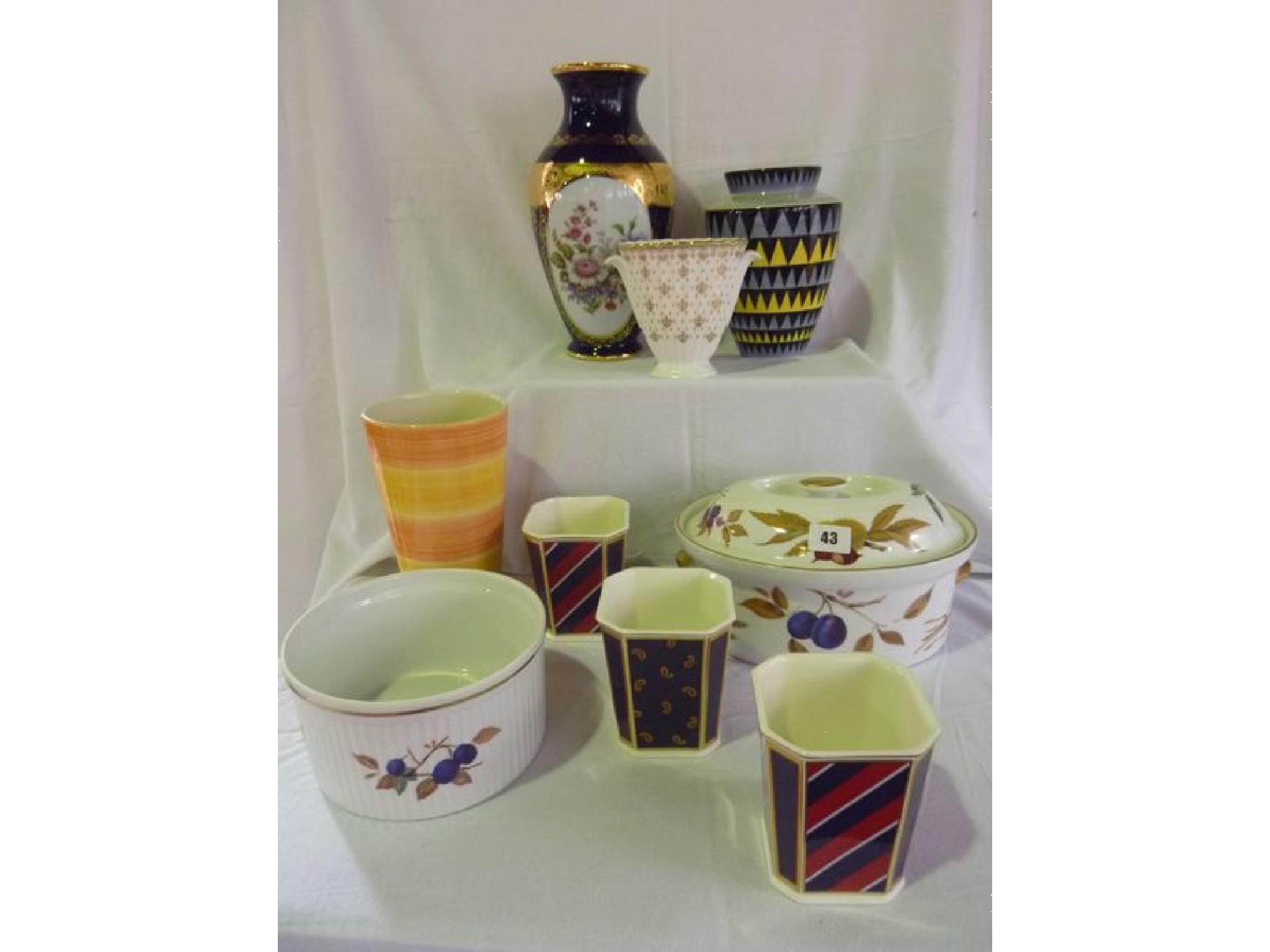 Appraisal: An interesting collection including three Mintons vases by Jean Muir