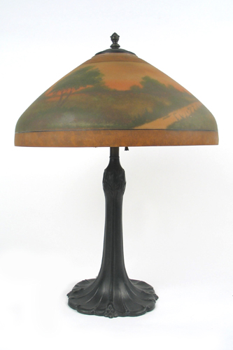 Appraisal: AN AMERICAN PITTSBURGH TABLE LAMP The in diameter dome-shaped glass