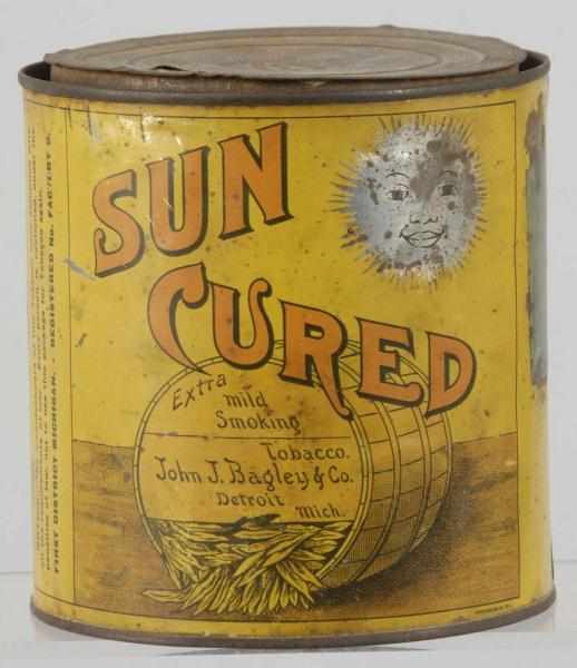 Appraisal: Sun Cured Tobacco Can Description Beautiful image Condition Very Good