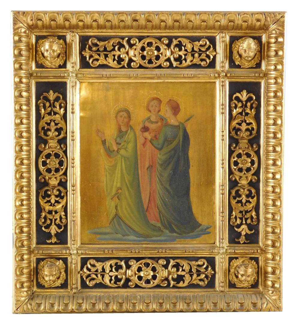 Appraisal: Italian school oil and gilt on wood panel late th