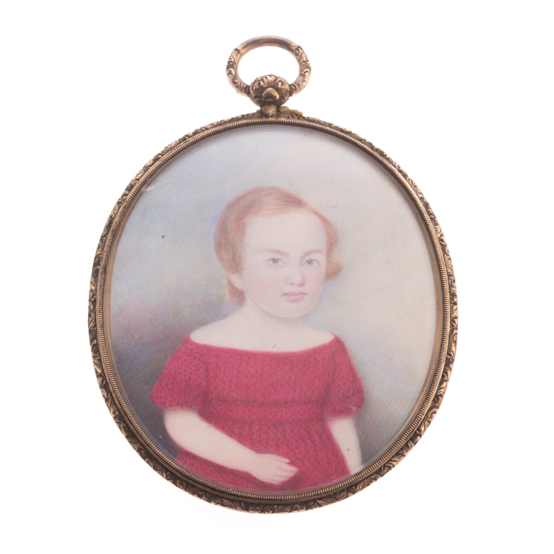 Appraisal: Moses B Russell Portrait miniature of a boy American -