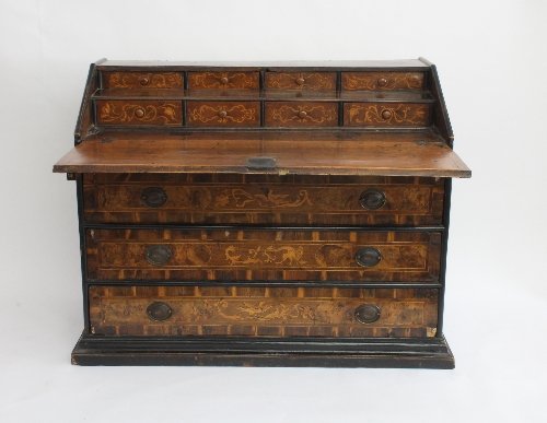 Appraisal: An Italian crossbanded and marquetry inlaid bureau circa with hinged