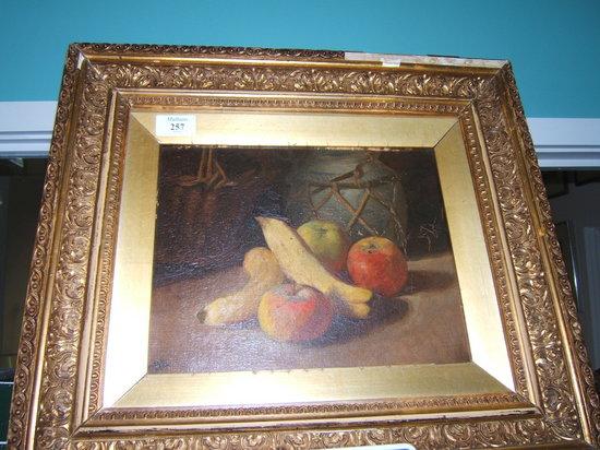 Appraisal: th Century - Still life - Apples and bananas on