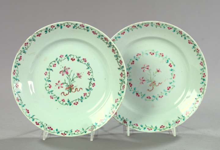 Appraisal: Pair of Chinese Export Porcelain Plates th century sparsely decorated