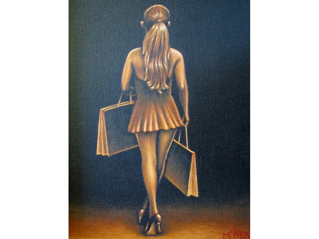 Appraisal: GRAHAM MCKEAN b LADY OF FASHION Oil on canvas x