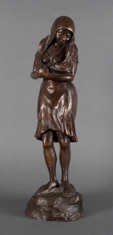 Appraisal: American School th century African American Woman Holding Child bronze