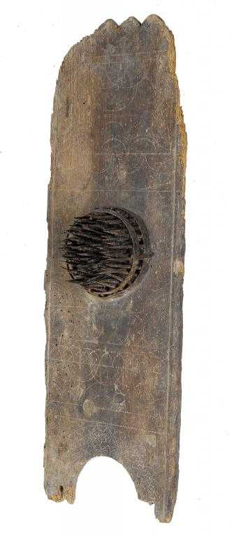 Appraisal: A RARE ENGLISH ROPEMAKER'S FIBRE DRESSING COMB the pine board