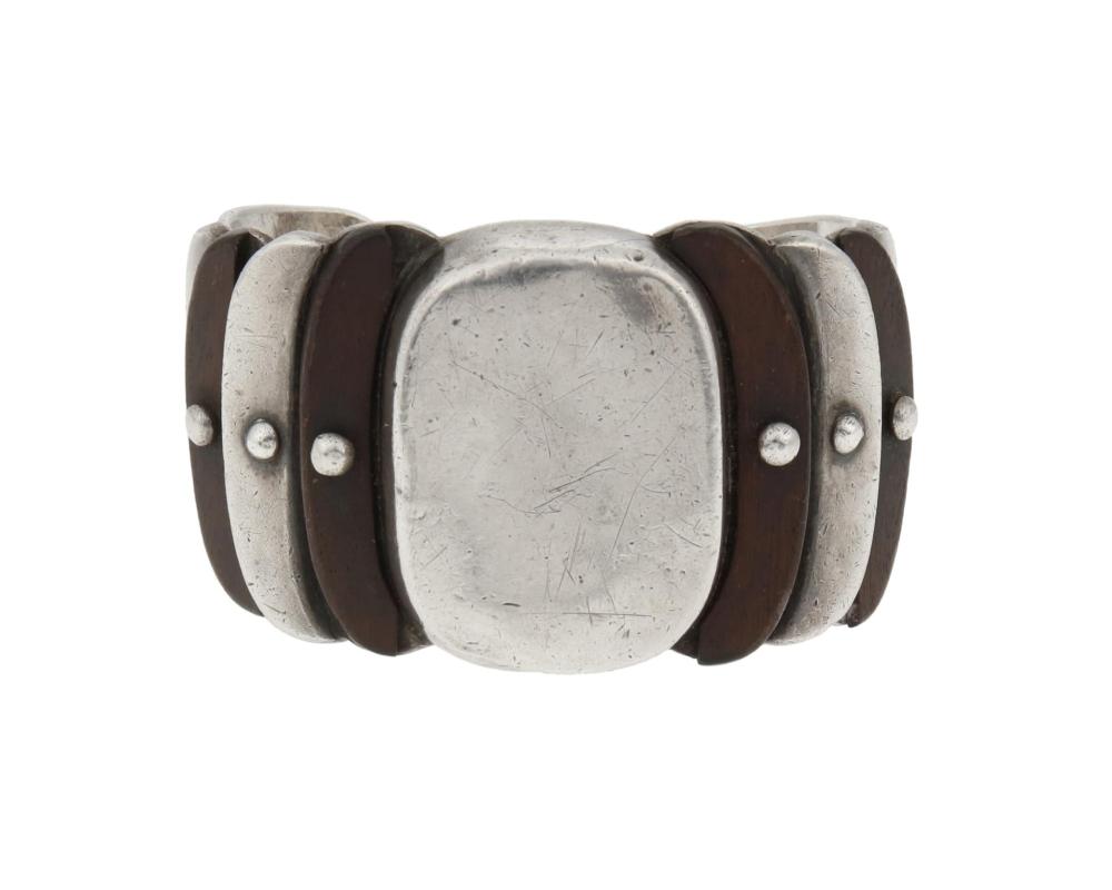 Appraisal: William Spratling - American A silver and rosewood cuff bracelet