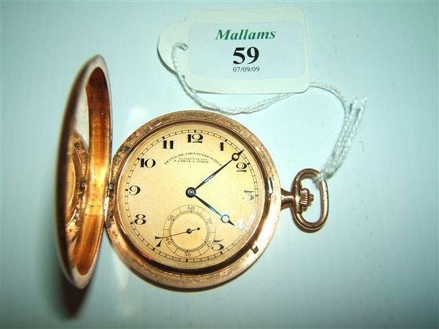 Appraisal: A German carat gold cased hunter pocket watch