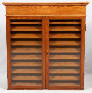 Appraisal: AMERICAN OAK DISPLAY CABINET C AMERICAN OAK DISPLAY CABINET C