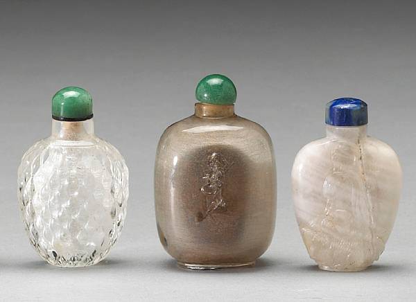 Appraisal: A group of four snuff bottles Three of rock crystal