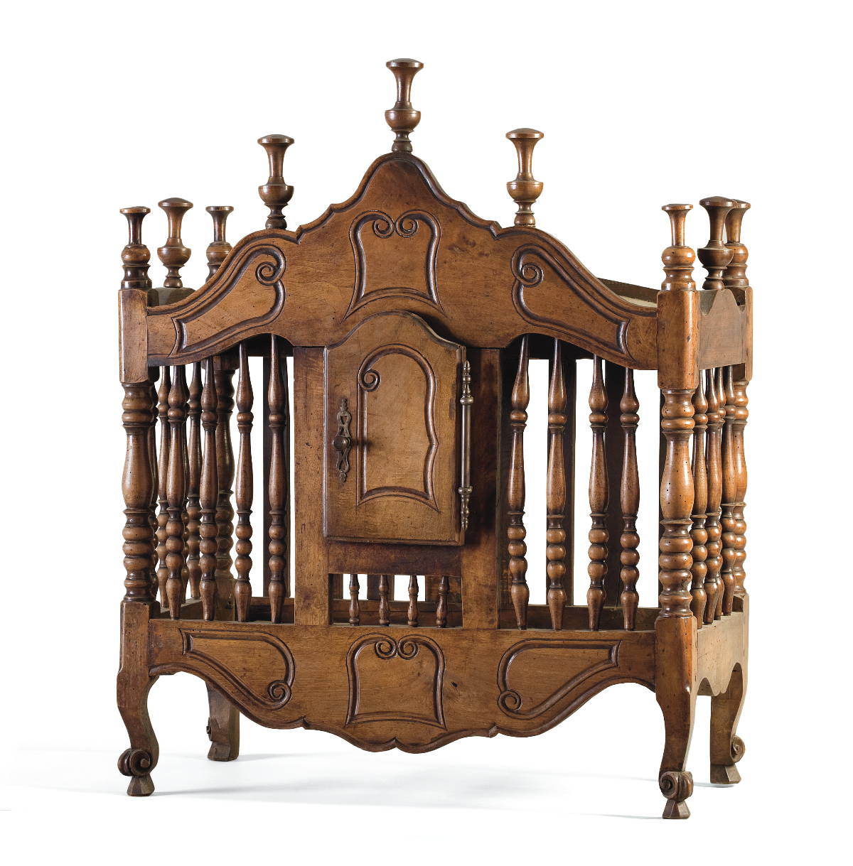 Appraisal: LOUIS XV PROVINCIAL STYLE CARVED FRUITWOOD PANETIERE Height inches width