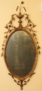 Appraisal: ADAMESQUE GILT GESSO OVAL MIRROR C ADAMESQUE GILT GESSO OVAL