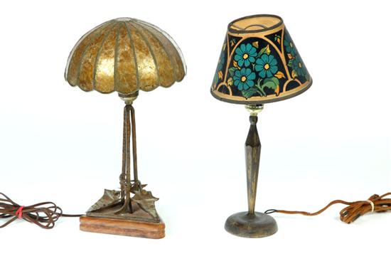 Appraisal: TWO TABLE LAMPS American st half- th century Bronze with