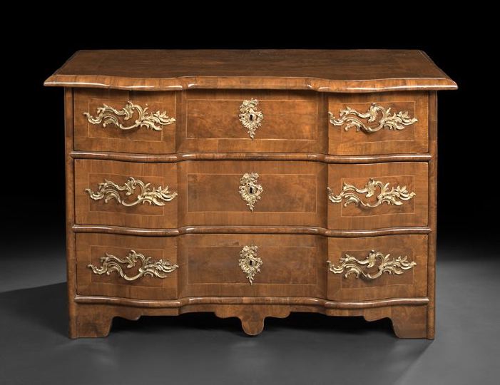 Appraisal: Baltic Walnut Commode late th century the shaped rectangular top