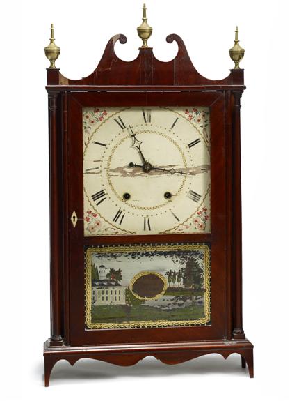 Appraisal: Federal mahogany pillar and scroll shelf clockeli and samuel terry