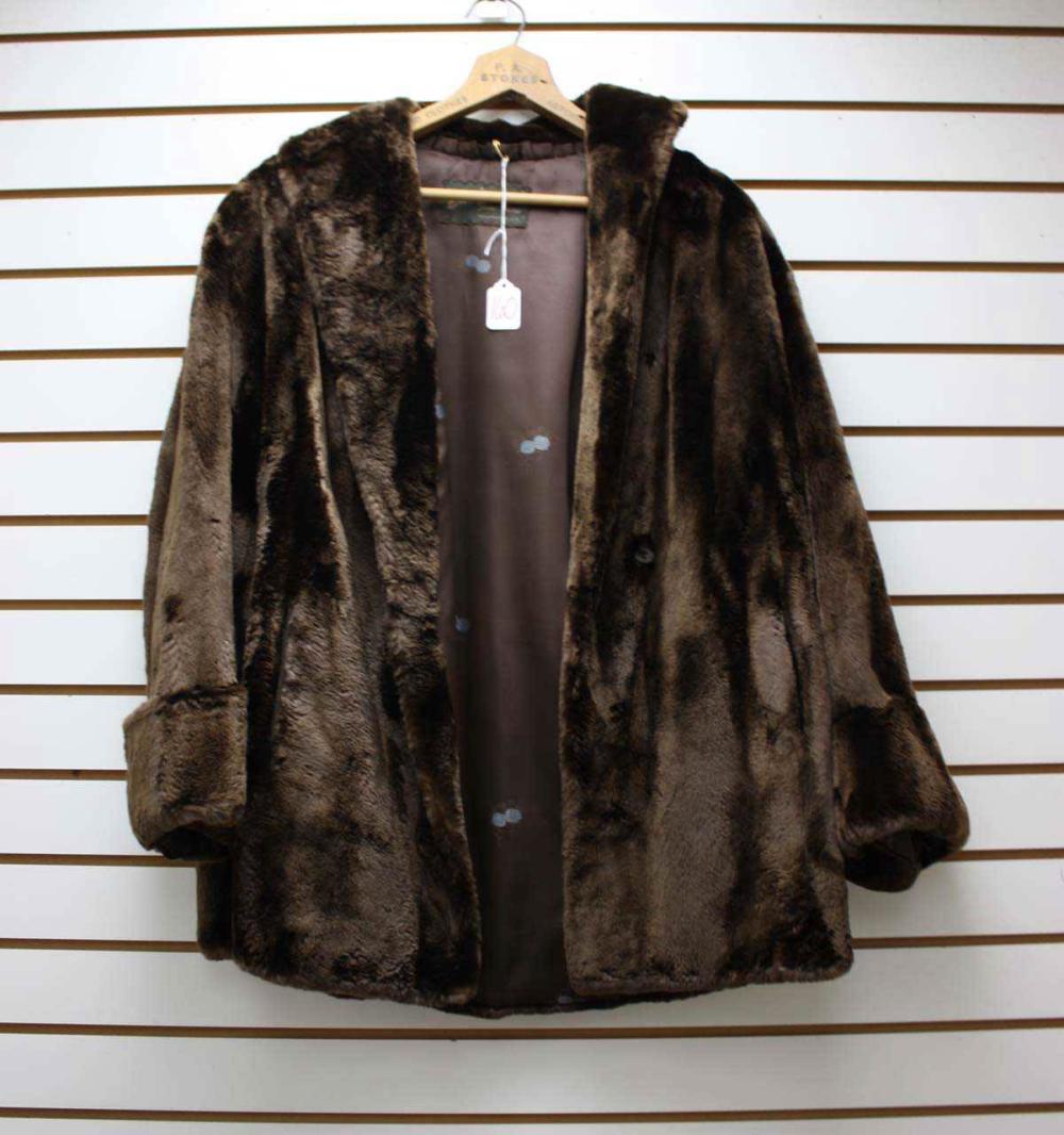 Appraisal: LADY'S SHEARED BEAVER FUR COAT with two hook and eye