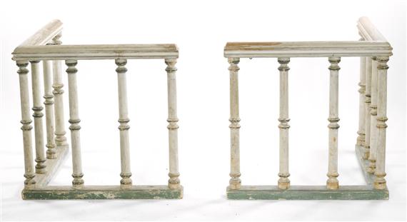 Appraisal: A PAIR OF BALUSTRADE ELEMENTS Italy th c Softwood painted