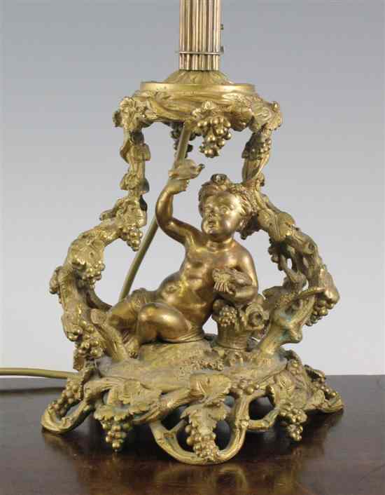 Appraisal: A late th century French ormolu figural table lamp modelled