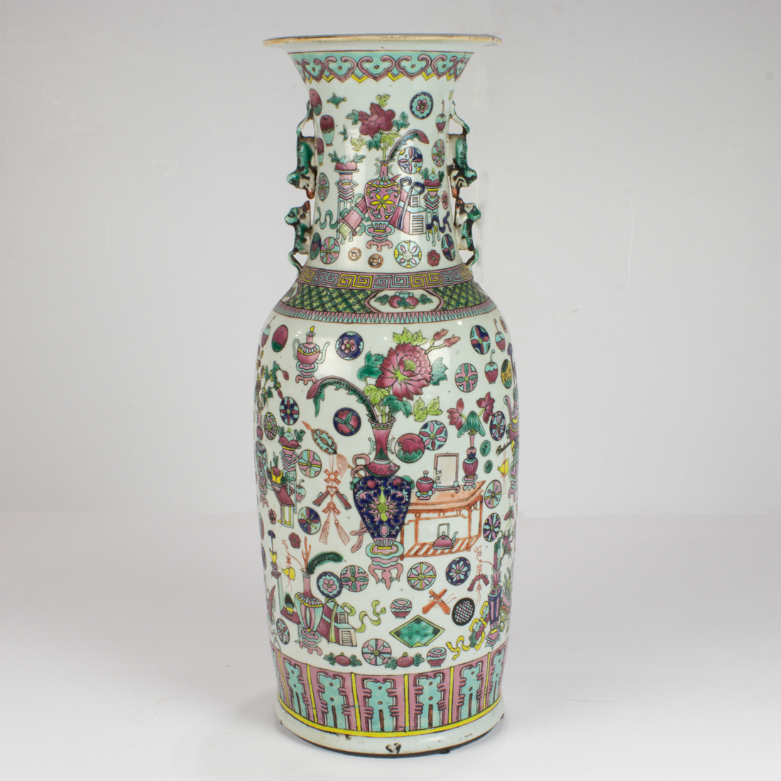 Appraisal: CHINESE FAMILLE ROSE VASE Chinese famille rose vase depicting various