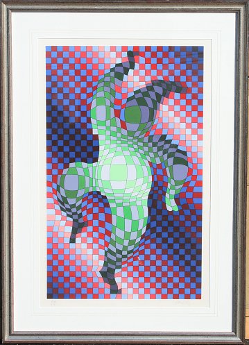 Appraisal: VASARELY Victor French Hungarian - Harlequin Color Lithograph sight size