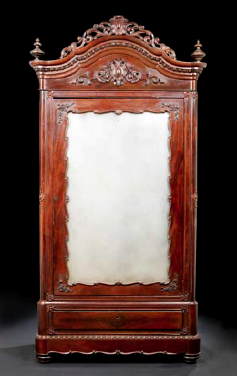 Appraisal: American Rococo Revival Mahogany Single-Door Armoire third quarter th century