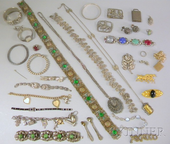 Appraisal: Group of Silver and Sterling Silver Jewelry including a Danecraft