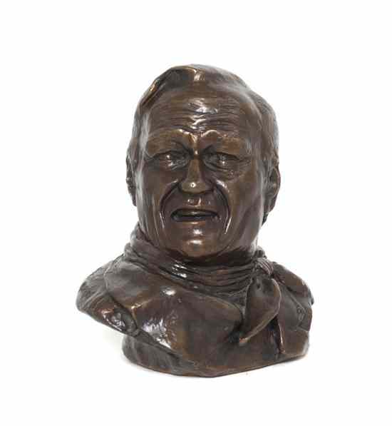 Appraisal: An American Bronze Figural Bust Thomas Scott Morris th century