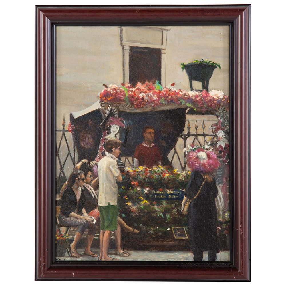 Appraisal: Nathaniel K Gibbs The Flower Market oil American - Oil