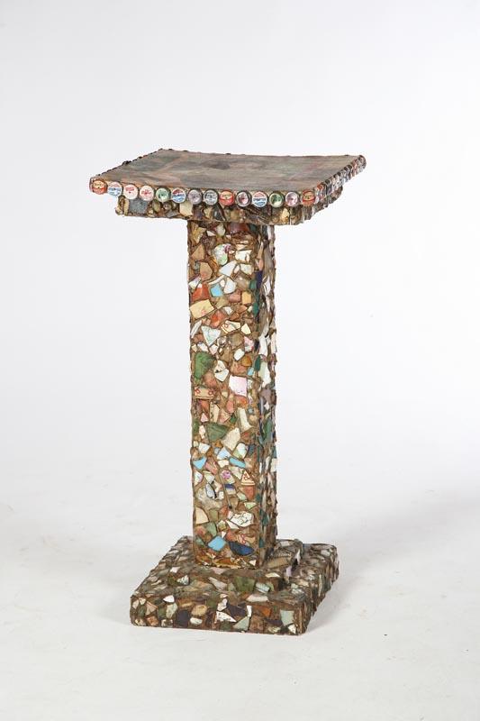 Appraisal: MEMORY STAND American th century mixed media Pedestal type stand