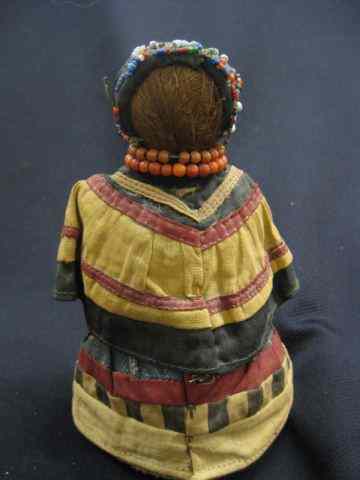 Appraisal: Seminole Indian Doll beaded hairpiece andnecklace all original ''