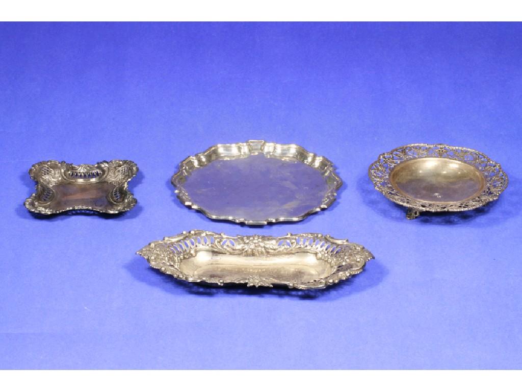 Appraisal: A SMALL COLLECTION OF SILVER DISHES some with embossed decoration