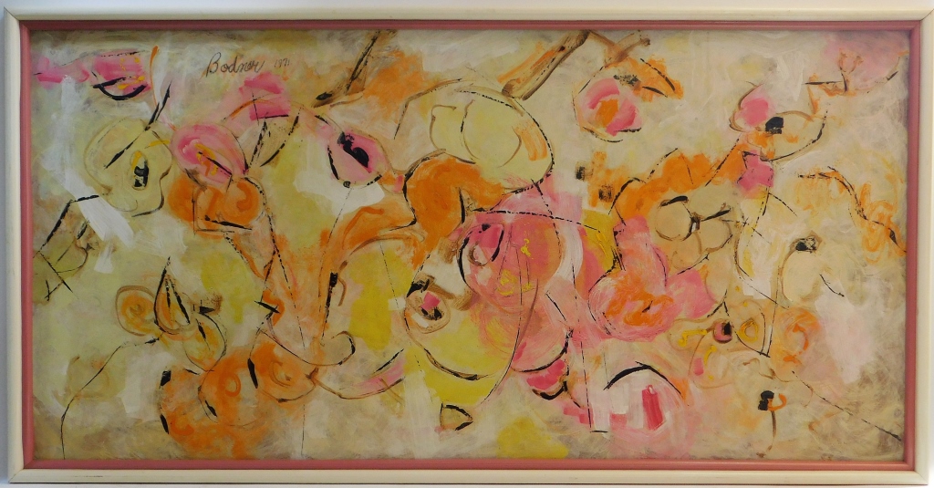 Appraisal: LG WALTER BODMER O B COLORFUL ABSTRACT PAINTING Switzerland -