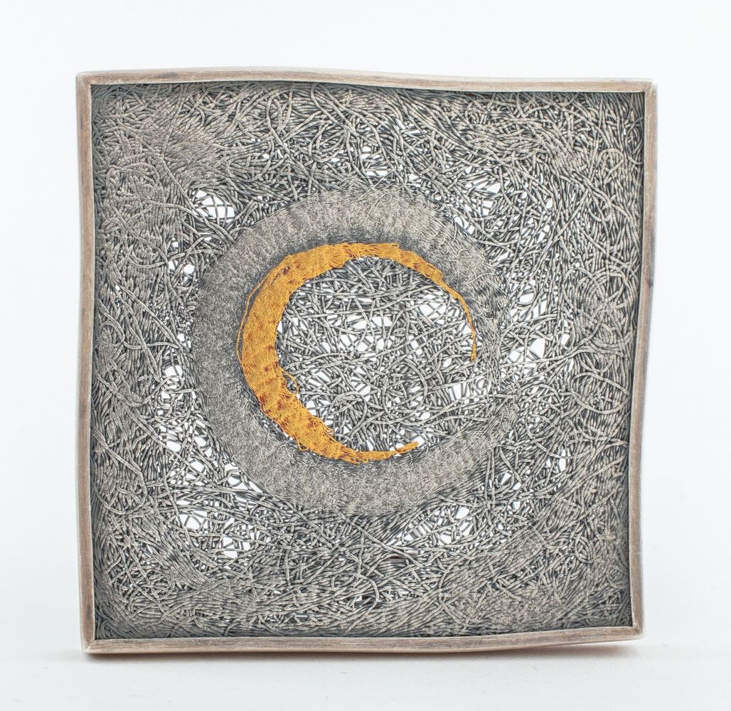 Appraisal: GILL GALLOWAY - WHITEHEAD SILVER GOLD ART BROOCH A Gill