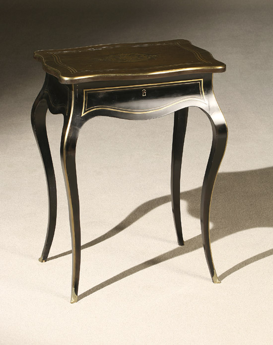 Appraisal: Napoleon III Brass Inlaid Ebonized Wood Dressing Table Third Quarter