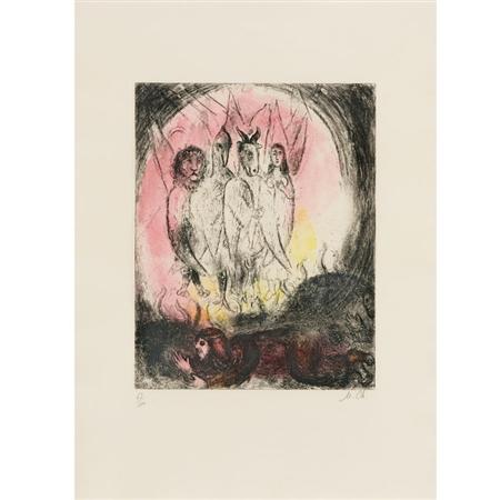 Appraisal: Marc Chagall EZEKIEL'S VISION Hand-colored etching Estimate -