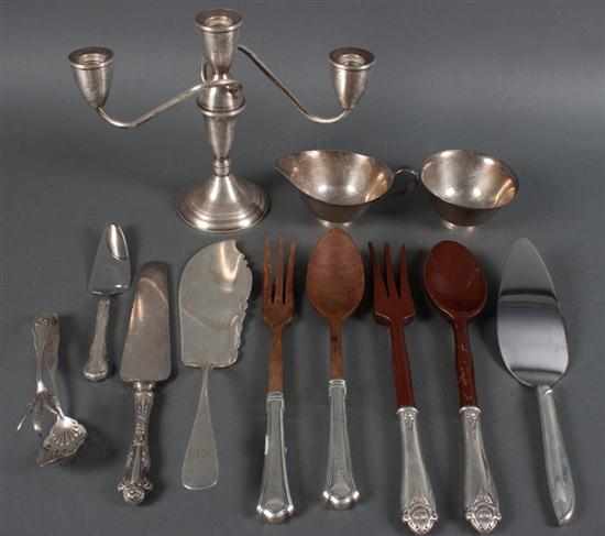 Appraisal: Assorted American sterling silver and sterling-mounted serving pieces and table