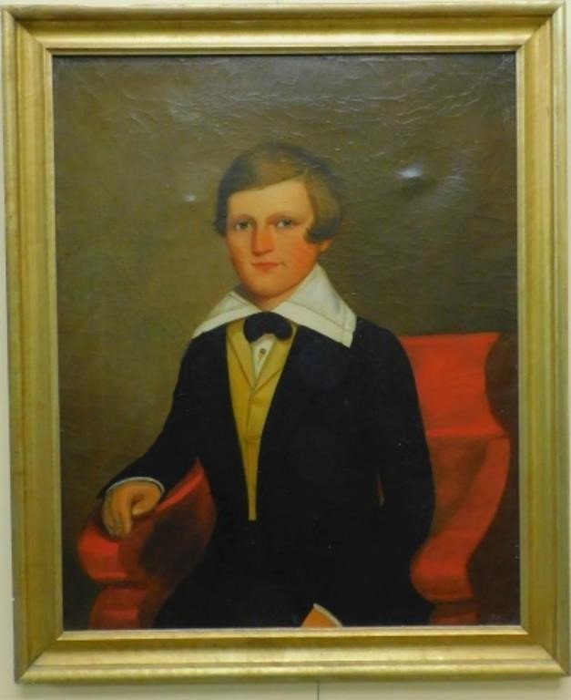 Appraisal: EARLY TH CENTURY PORTRAIT OF A YOUNG MAN OILpainting on