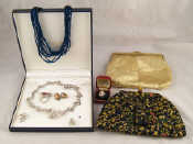 Appraisal: A mixed lot comprising two lady's evening bags and costume