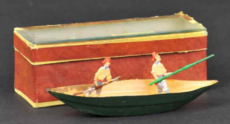 Appraisal: ISSMEYER BOAT WITH TWO MEN Germany very early hand painted