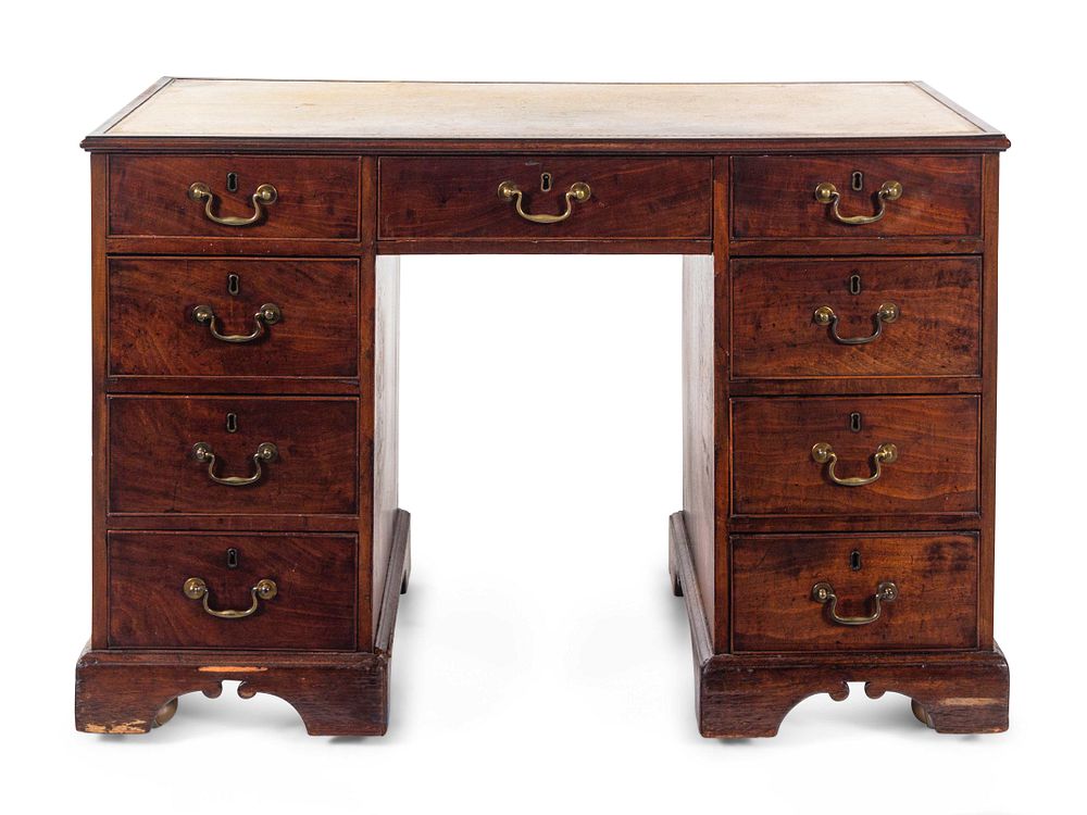 Appraisal: A George III Style Mahogany Pedestal Desk A George III