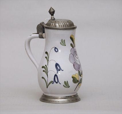 Appraisal: Delft-Style Lidded Mug